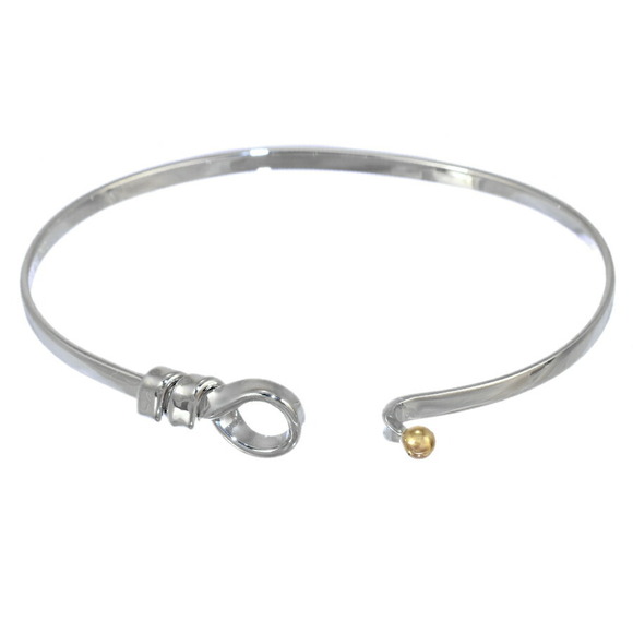 Tiffany Flatwire Love Knot Bangle Bracelet Silver yellow gold CO - Picture 3 of 5